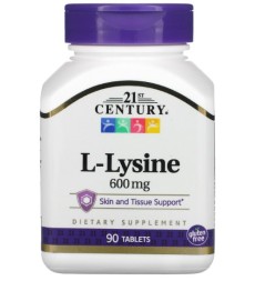 Лизин 21 Century L-Lysine HCL 600 mg  (90 таб)
