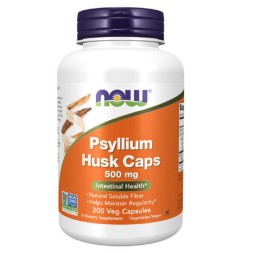 Препараты для пищеварения NOW NOW Psyllium Husk 500mg 200 vcaps  (200 vcaps)