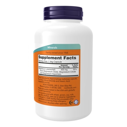 Магний NOW Foods NOW Magnesium 400mg  (180 vcaps)