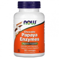 Препараты для пищеварения NOW Papaya Enzymes Chewable   (180 lozenges)