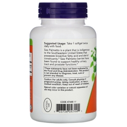 Saw Palmetto (Со Пальметто) NOW Saw Palmetto Extract 160 mg   (240 softgels)