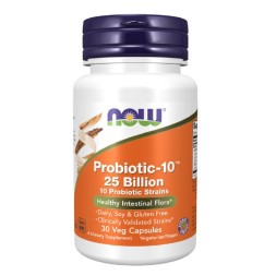 Препараты для пищеварения NOW Probiotic-10 25 billion   (30 vcaps)