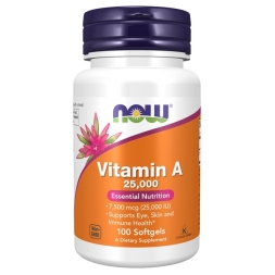 Витамин A NOW NOW Vitamin A 25,000 IU 100 softgels  (100 softgels)