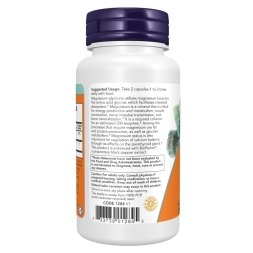 Магний глицинат NOW Magnesium Glycinate with Bioperine  (180 vcaps)