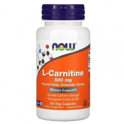 Л-карнитин NOW L-Carnitine 500 мг  (60 капс)