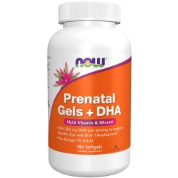 Женские витамины NOW PRE-NATAL MULTI WITH DHA  (180 softgels)