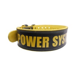 Пояс для пауэрлифтинга Power System PS-3840 кожаный  (желтый)