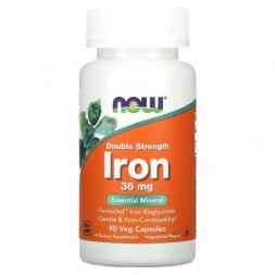 Комплексы витаминов и минералов NOW Iron 36 мг  (90 капс)