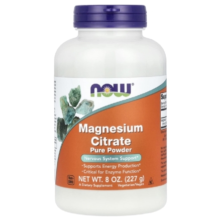 Магний NOW Magnesium Citrate Pure Powder, чистый порошок, 227g. 
