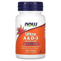Витамин A NOW ULTRA A &amp; D 25000/1000  (100 softgels)