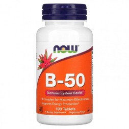 Комплекс витаминов группы B NOW B-50   (100 tab.)