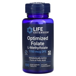 Витамин B9 Life Extension Optimized Folate   (100 veg tablets)