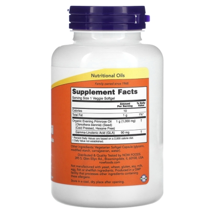 Жирные кислоты  NOW Evening Primrose Oil 1000 mg   (90 softgels)
