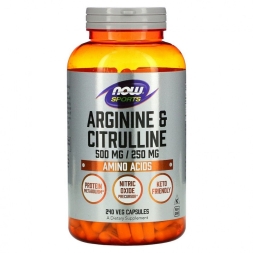 Аргинин NOW Arginine &amp; Citrulline  (240 vcaps)