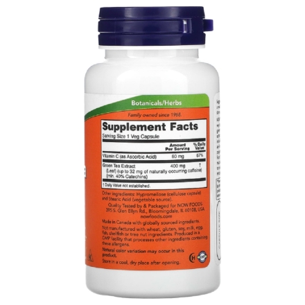 Антиоксиданты  NOW Green Tea Extract 400 mg   (100 vcaps)