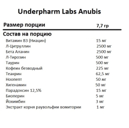 Пробники предтреников Underfarm Labs Anubis  (7,7 гр)