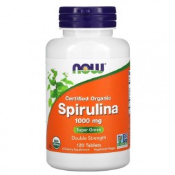 Спирулина NOW Organic Spirulina  (120 tabs)