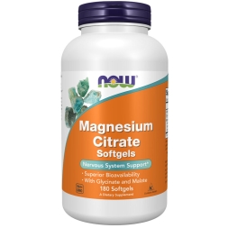 Магний NOW Magnesium Citrate 134 mg  (180 softgels)