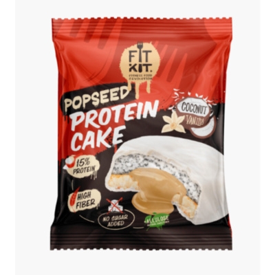 Полезный перекус FitKit  Protein Cake Popseed десерт глазированный маковый   (70g.)