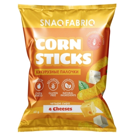 Полезный перекус SNAQ FABRIQ CORN STICKS кукурузные палочки (60 г)
