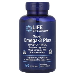 Омега 3 6 9 Life Extension Super Omega-3 Plus  (120 softgels)