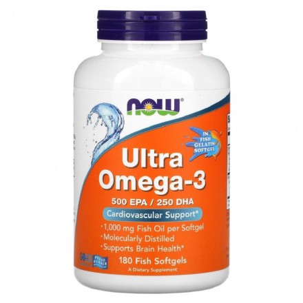 Омега-3 NOW Ultra Omega-3  (180 капс)
