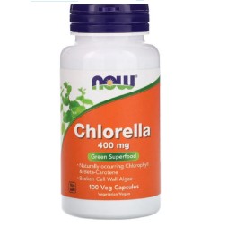 Хлорофилл (Chlorophyll) NOW Chlorella 400 mg  (100 vcaps)