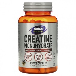 Креатин в капсулах и таблетках NOW Creatine Monohydrate 750 мг  (120 капс)