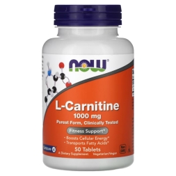 L карнитин капсулы  NOW L-Carnitine 1000 mg 50 tabs 