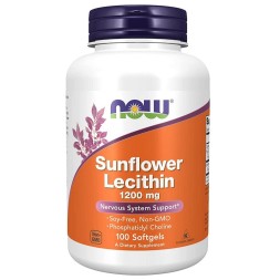 Гепатопротекторы для печени NOW Sunflower Lecithin 1200 мг  (100 капс)