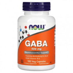 ГАБА (GABA) NOW GABA 500 мг  (100 капс)