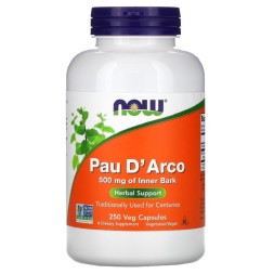 Общее укрепление организма NOW Pau D' Arco 500mg   (250 vcaps)