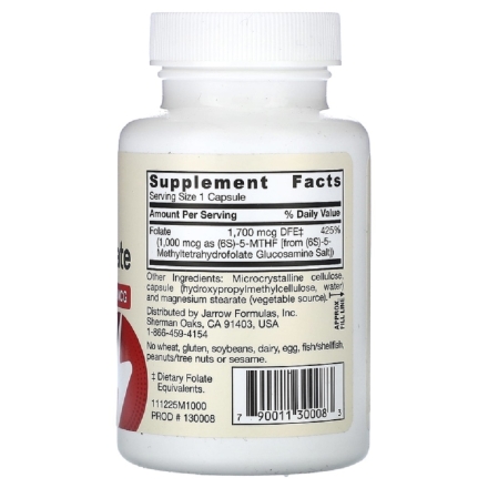 Железо хелат Jarrow Formulas Methyl Folate 1000 mcg   (100 vcaps)