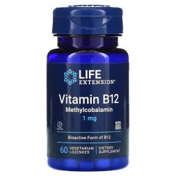 Витамин B12  Life Extension Life Extension Vitamin B12 Methylcobalamin 1 mg 60 veg lozenges  (60 lozenges)
