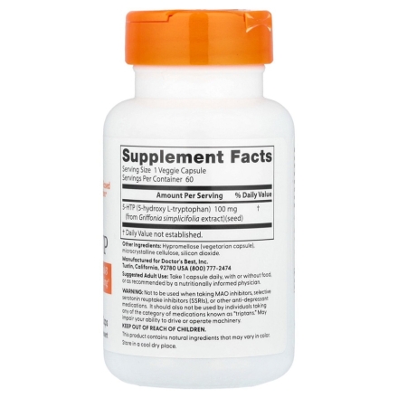 5 гидрокситриптофан Doctor's Best 5-HTP 100 mg  (60 vcaps)