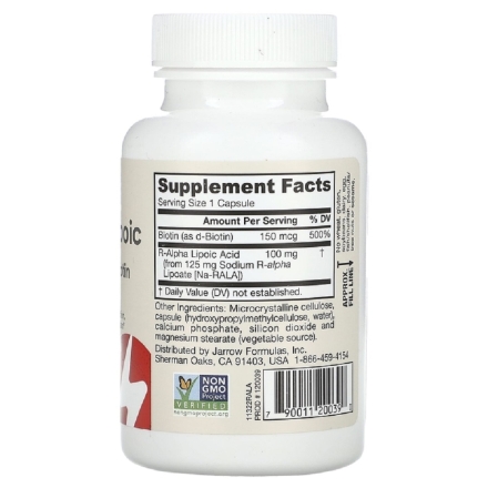 Липоевая кислота Jarrow Formulas R-Alpha Lipoic Acid 100 mg   (60 vcaps)
