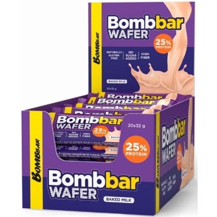 Протеиновые вафли BombBar WAFER батончик вафельный 1x20  (32 г)
