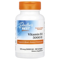 Витамин Д  Doctor's Best Vitamin D3 5,000 IU (125 mcg)  (180 softgels)