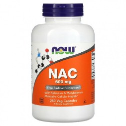 NAC (N-ацетилцистеин) NOW NAC 600 mg  (250 vcaps)