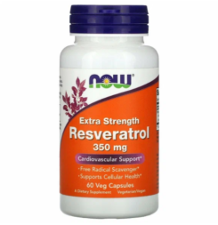 Препараты для сердца и сосудов NOW Resveratrol 350 mg   (60 vcaps)