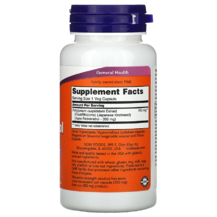  NOW Resveratrol 350 mg   (60 vcaps)