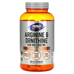 Аминокислоты NOW Arginine &amp; Ornithine 500/250 mg   (100 vcaps)