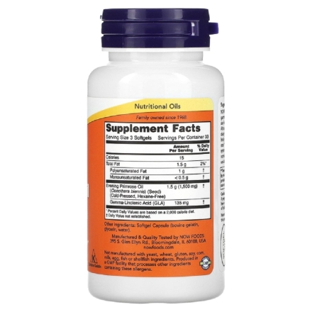 Жирные кислоты  NOW Evening Primrose Oil    (100 softgels)