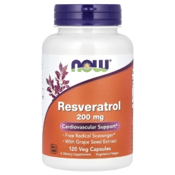 Антиоксиданты  NOW Resveratrol 200 mg   (120 vcaps)