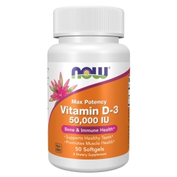 Витамин Д  NOW Vitamin D3 50000 IU (1.250mcg)  (50 softgels)