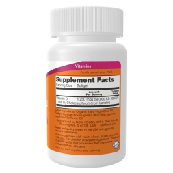Витамин Д  NOW Vitamin D3 50000 IU (1.250mcg)  (50 softgels)