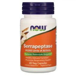 Препараты для пищеварения NOW Serrapeptase 60,000 Units   (60 vcaps)