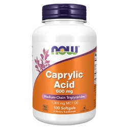 Таблетки для пищеварения NOW Caprylic Acid 600 mg   (100 softgels)